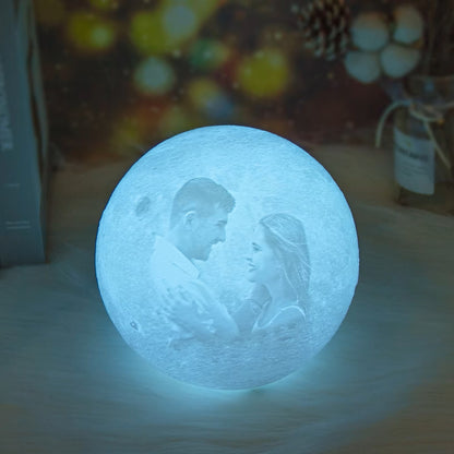 Personalized 3D Printing Moon Lamp Customized Photo Text Night Light USB Rechargeable🌕
