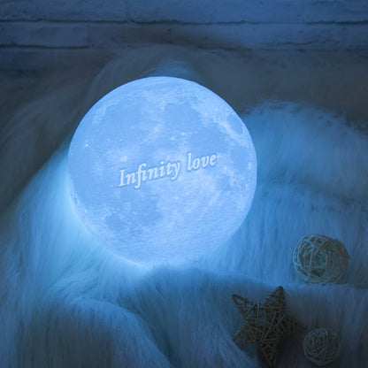Personalized 3D Printing Moon Lamp Customized Photo Text Night Light USB Rechargeable🌕