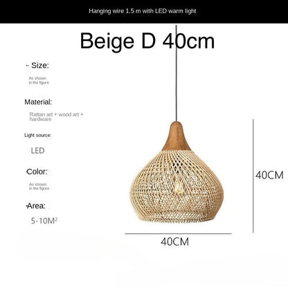 Vintage Pendant Lights Hight Quality Rattan Lamps