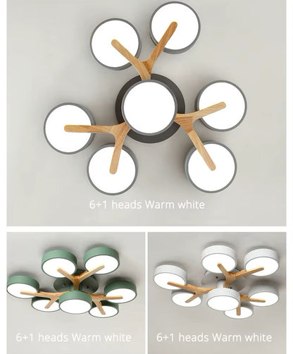 Nordic Style Modern Wood Ceiling Chandelier