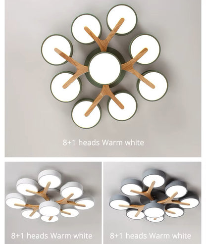 Nordic Style Modern Wood Ceiling Chandelier