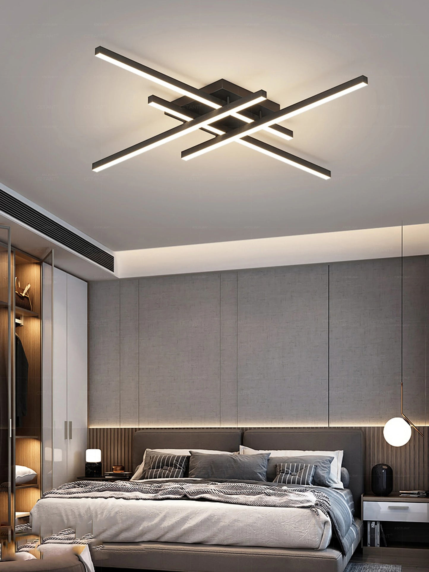 Modern LED Ceiling Lamp Lights 30/50CM Square Line