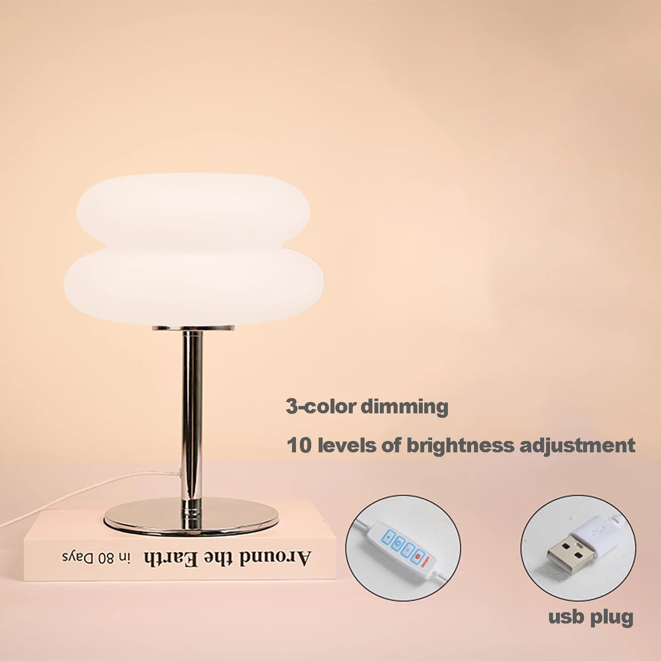 Tri Color Modern creamy Table Lamp lights