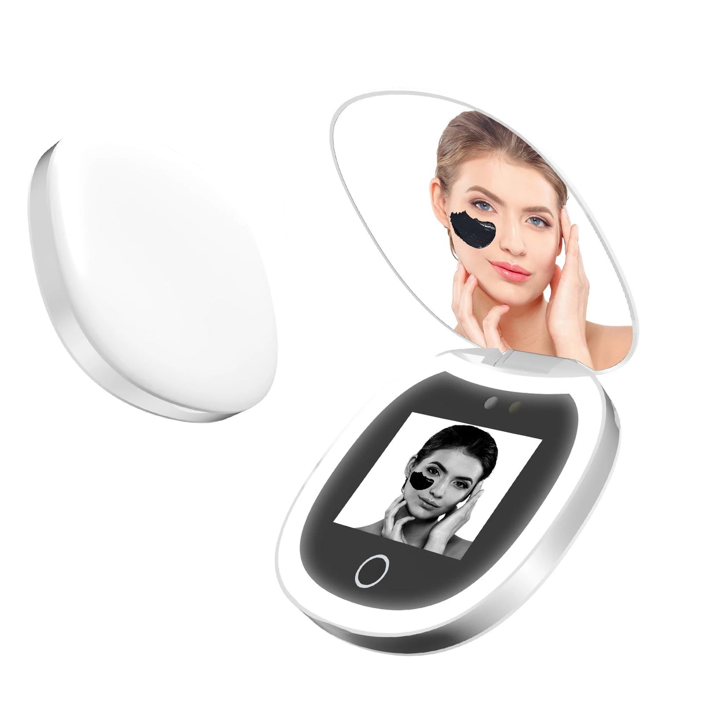 Sunscreen UV Mirror Testing Camera with Light 2X Magnification 3.5in Pocket Size L Pocket