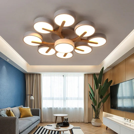 Nordic Style Modern Wood Ceiling Chandelier