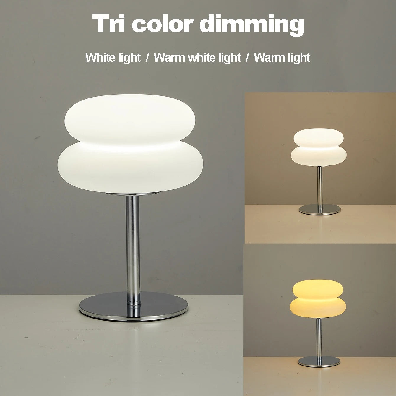 Tri Color Modern creamy Table Lamp lights