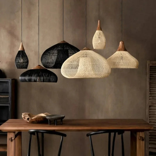 Vintage Pendant Lights Hight Quality Rattan Lamps