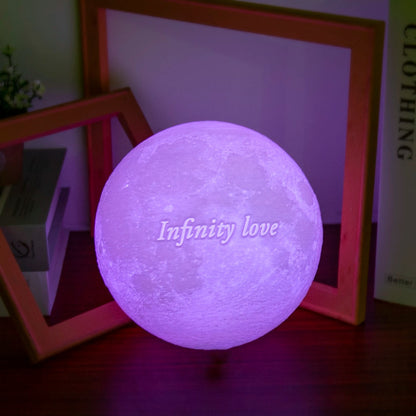 Personalized 3D Printing Moon Lamp Customized Photo Text Night Light USB Rechargeable🌕