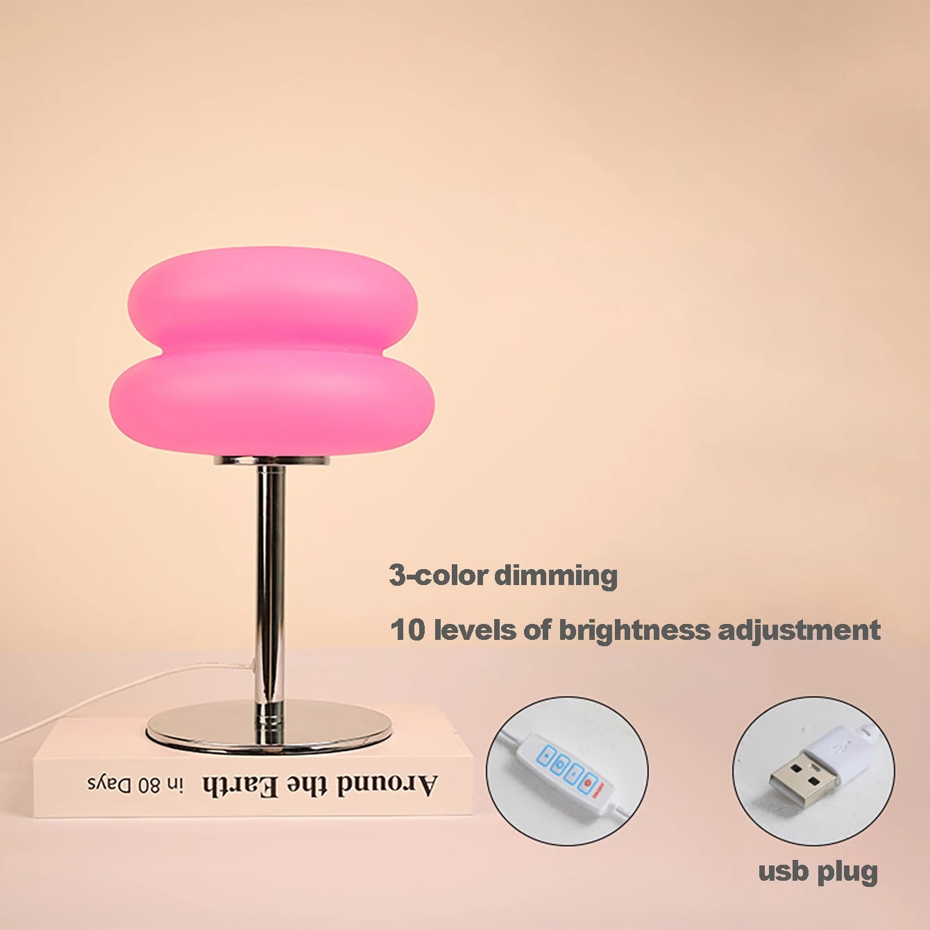 Tri Color Modern creamy Table Lamp lights