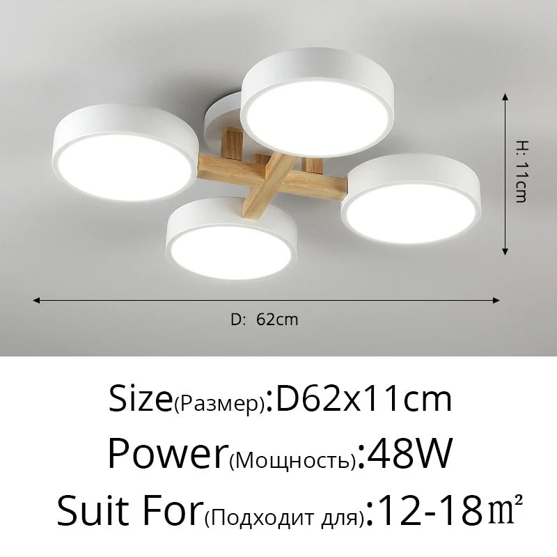 Nordic Style Modern Wood Ceiling Chandelier