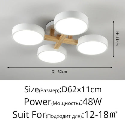 Nordic Style Modern Wood Ceiling Chandelier