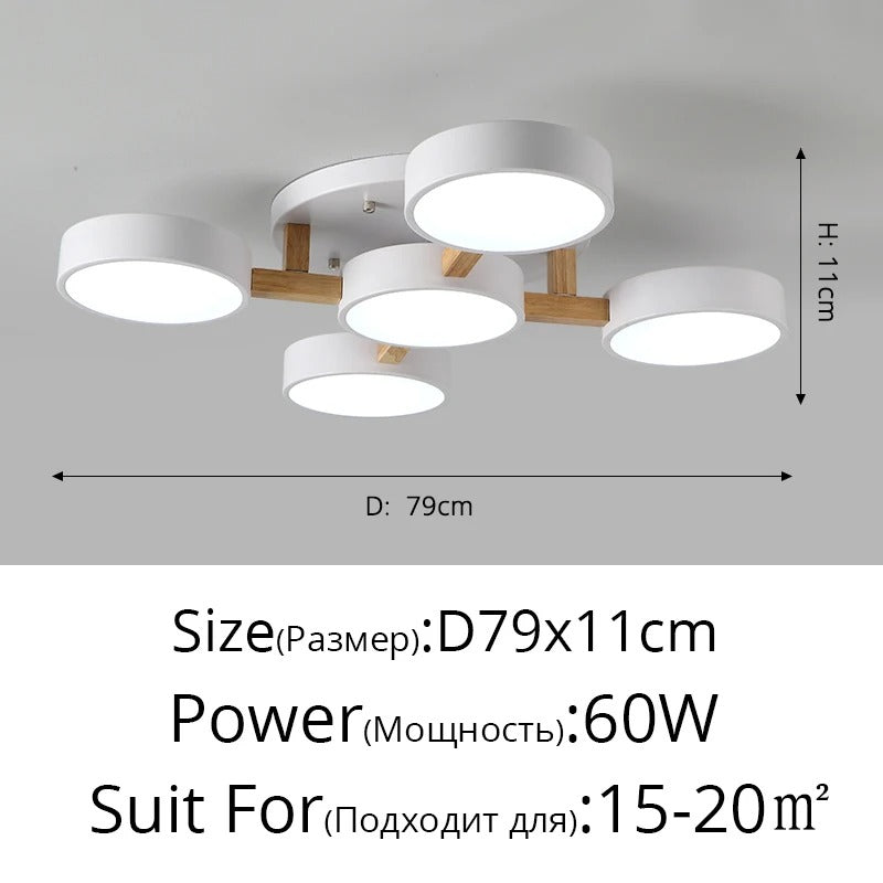 Nordic Style Modern Wood Ceiling Chandelier