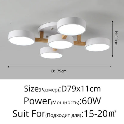 Nordic Style Modern Wood Ceiling Chandelier