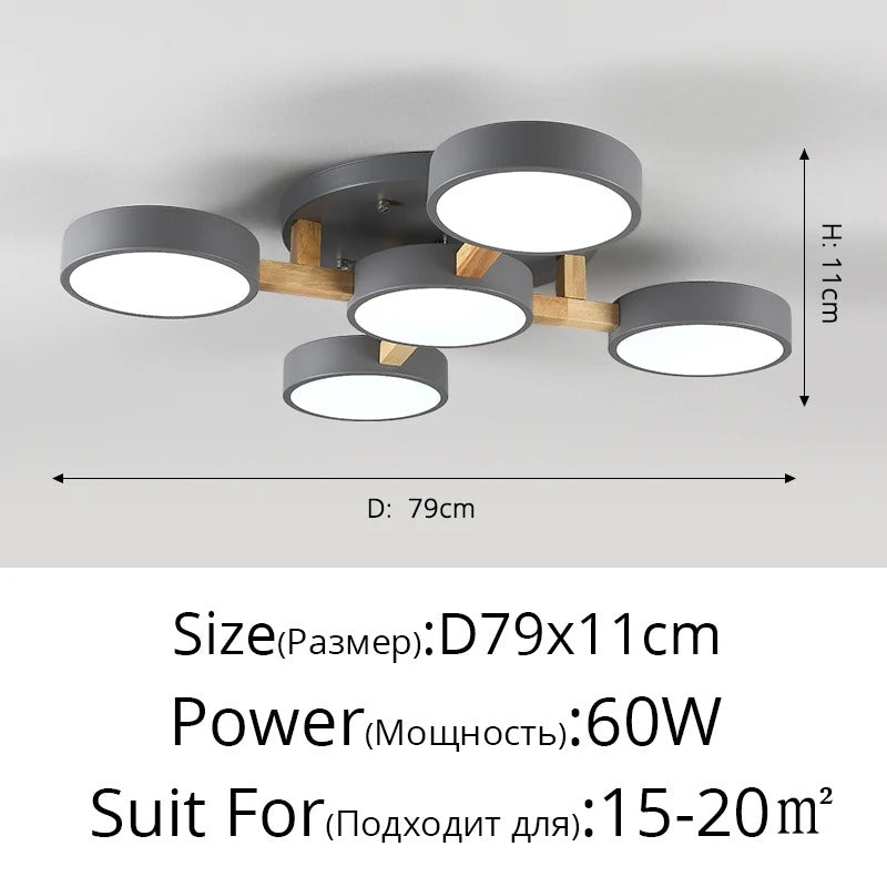 Nordic Style Modern Wood Ceiling Chandelier