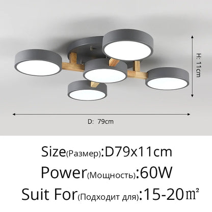 Nordic Style Modern Wood Ceiling Chandelier