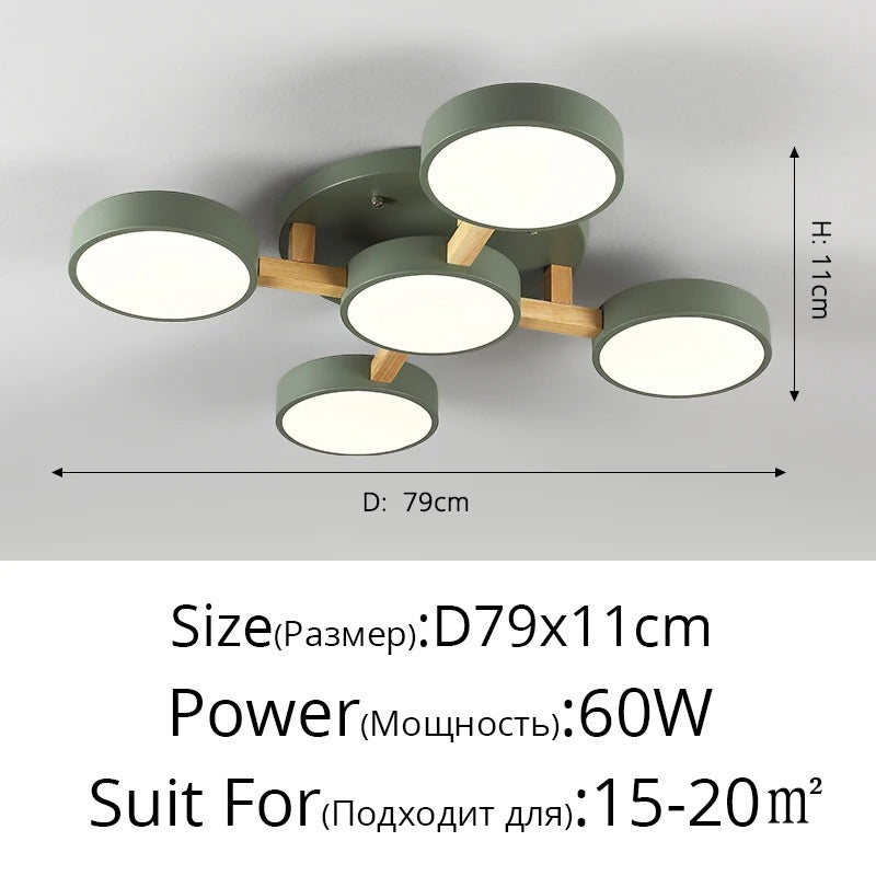 Nordic Style Modern Wood Ceiling Chandelier