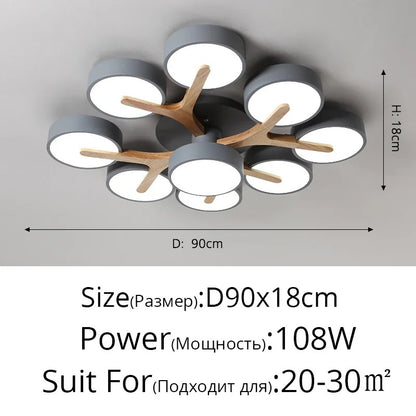 Nordic Style Modern Wood Ceiling Chandelier