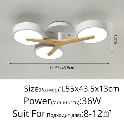 Nordic Style Modern Wood Ceiling Chandelier
