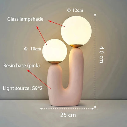 creative Art resin double-ended table lamp lights