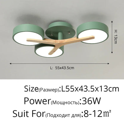 Nordic Style Modern Wood Ceiling Chandelier