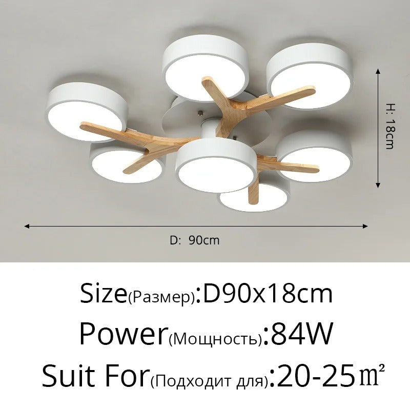Nordic Style Modern Wood Ceiling Chandelier