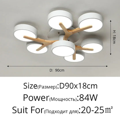 Nordic Style Modern Wood Ceiling Chandelier
