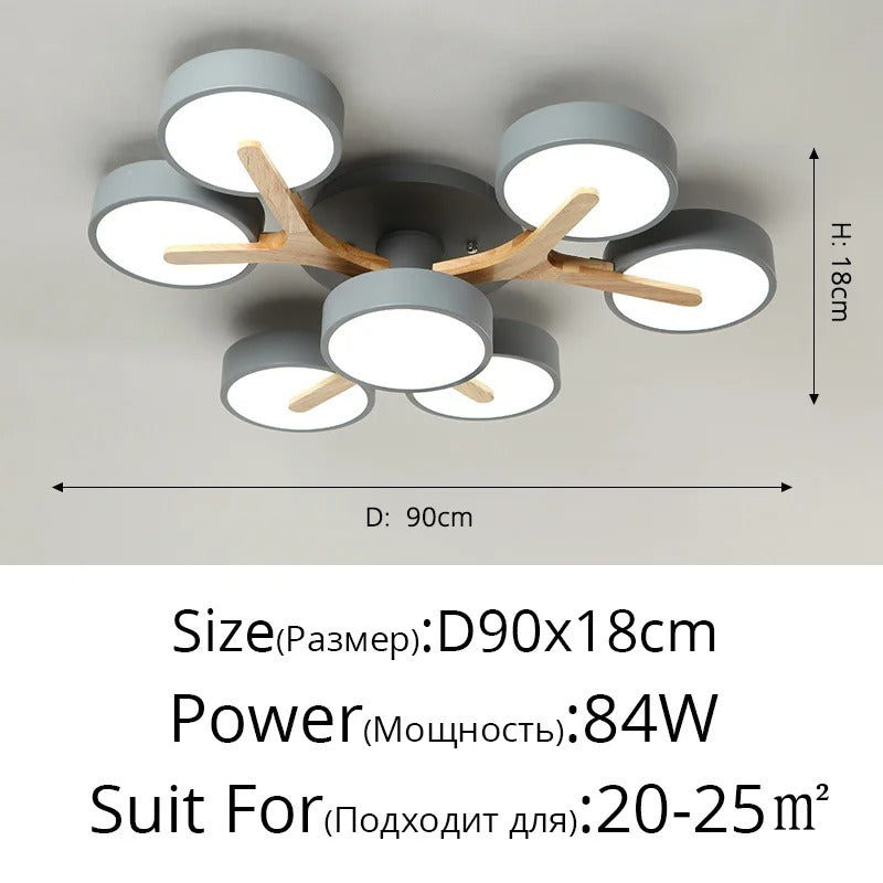 Nordic Style Modern Wood Ceiling Chandelier