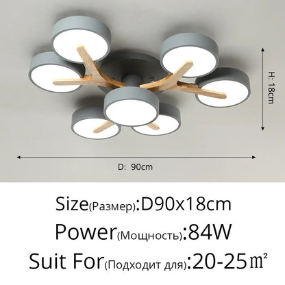Nordic Style Modern Wood Ceiling Chandelier