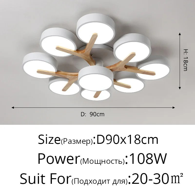 Nordic Style Modern Wood Ceiling Chandelier