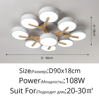 Nordic Style Modern Wood Ceiling Chandelier